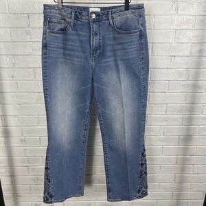 Driftwood Clara Ankle Flare Jeans Womens Size 14 Embroidered Paisley Boho